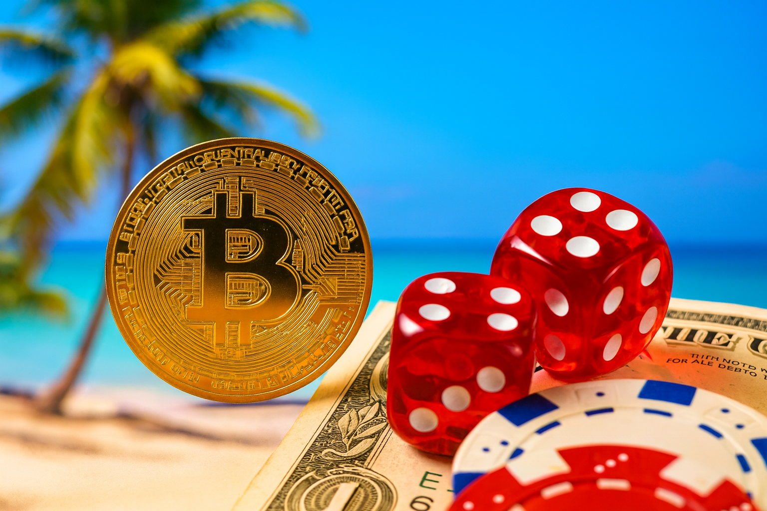 Tropical illustration of digital money